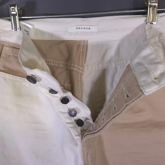PacSun Two-Tone Paneled High Rise Straight Leg Jeans Button Fly Size 27 - Picture 2 of 10